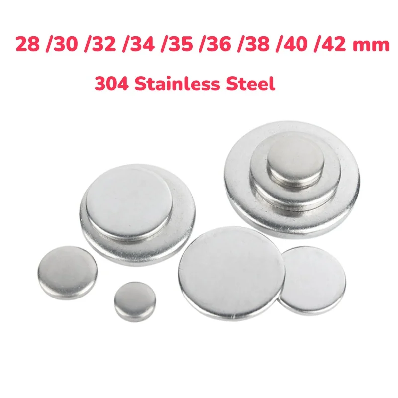 304 Stainless Steel 28~42mm Without Hole Diameter Circular Solid Flat-plate Round Disk Sheet Solid Flat Pad