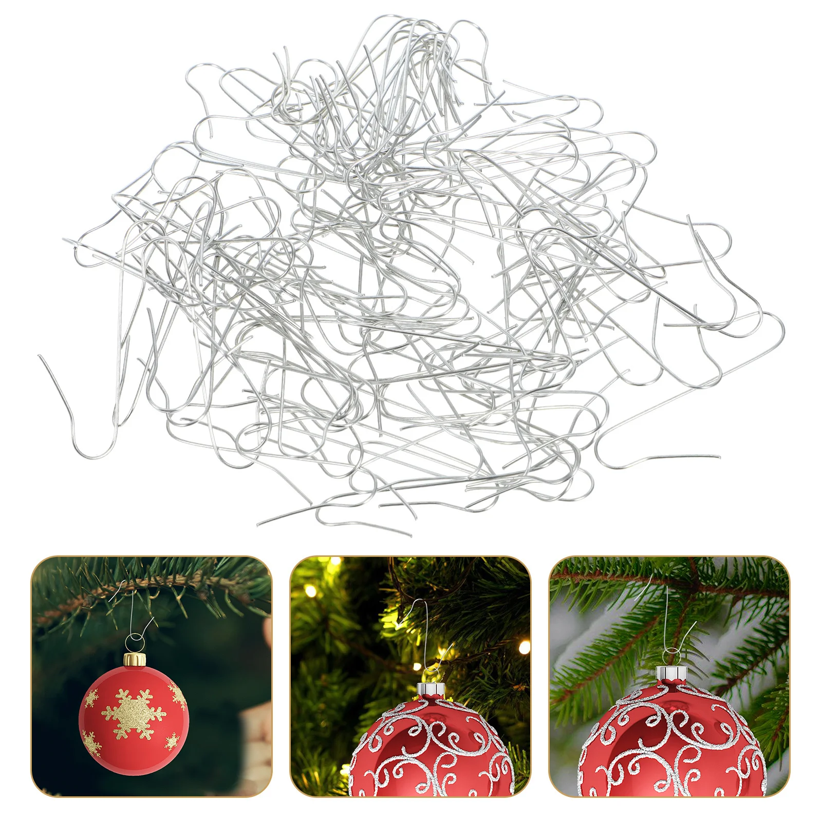 

100 Pcs Christmas Tree Ornament Hooks Hanging for Ornaments Hangers Ball Decoration