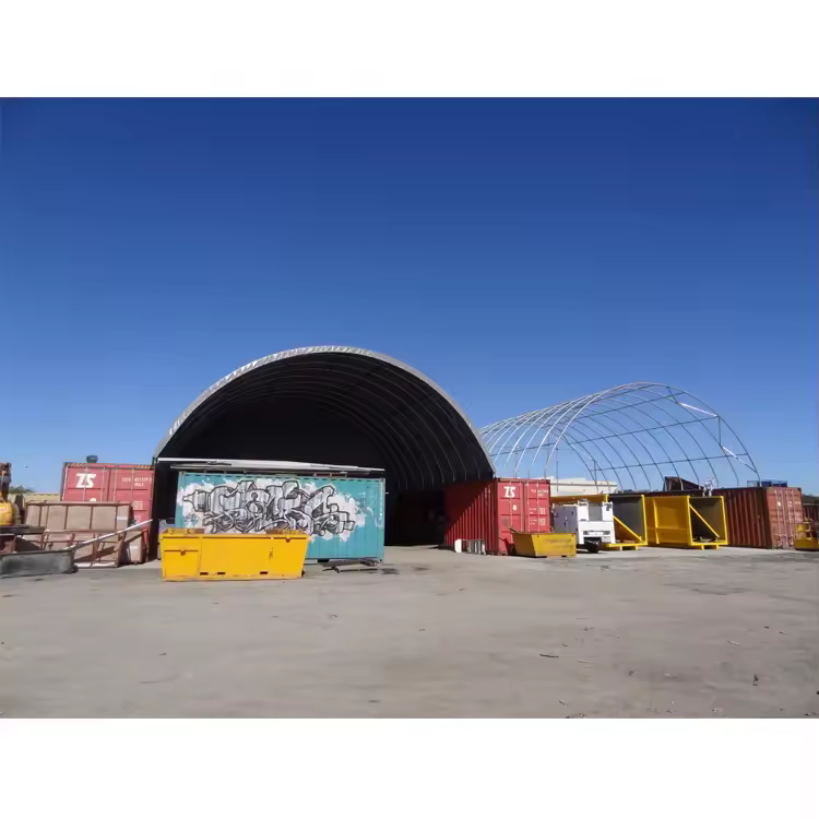 40x40x15 Double Truss Shipping Container Canopy Shelter image