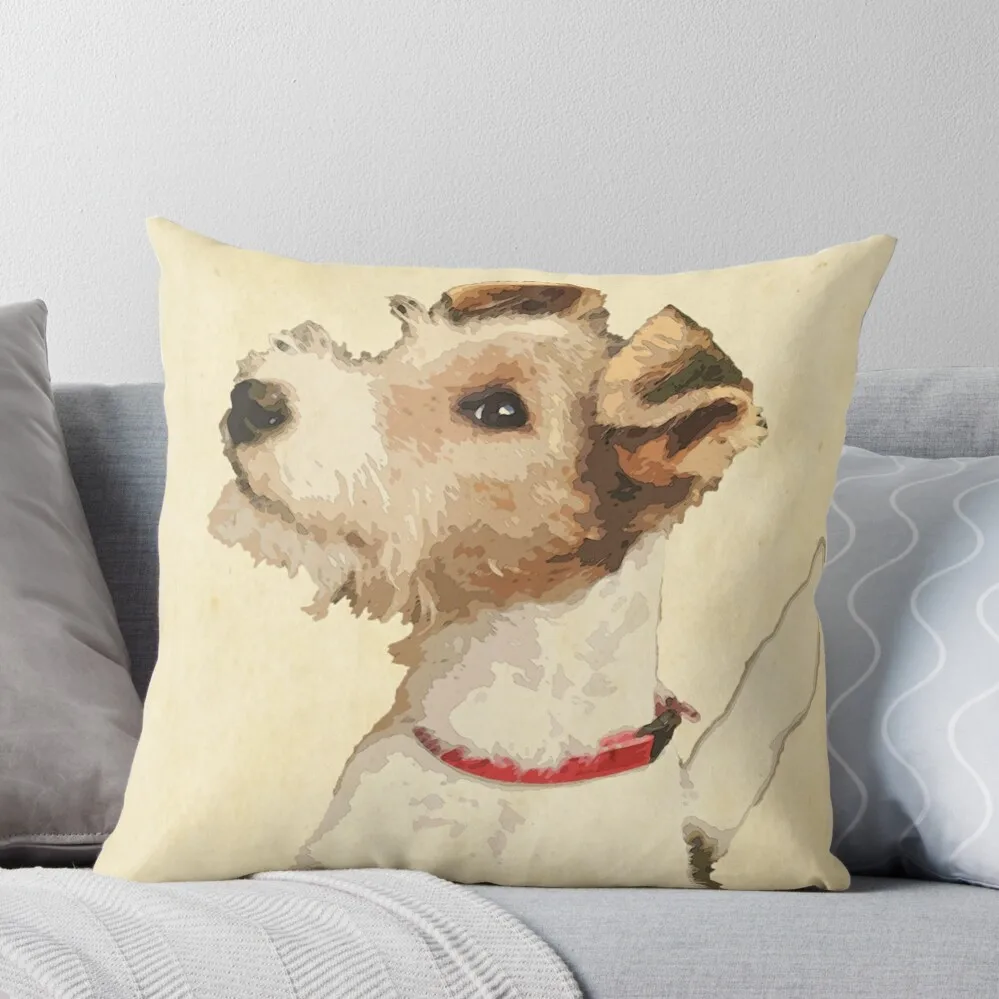 

Fox Terrier Vintage Illustration Throw Pillow Christmas Pillowcase Decorative Cushion Cover Luxury Sofa Cushions