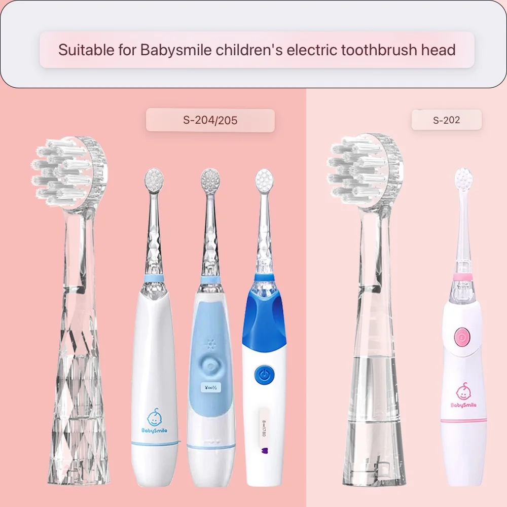 เปลี่ยนหัวแปรงสีฟันสําหรับ Babysmile S202 S204 205 แปรงสีฟันไฟฟ้าสําหรับเด็ก,4 ชิ้น