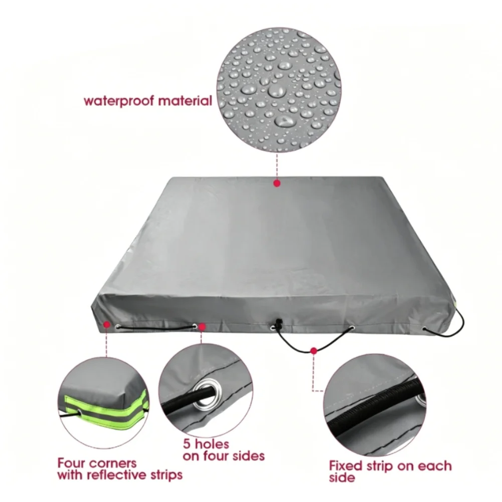 

420D Oxford Polyester Trailer Cover Designed for Waterproofing and UV Protection with Reflective Strips for Visibility