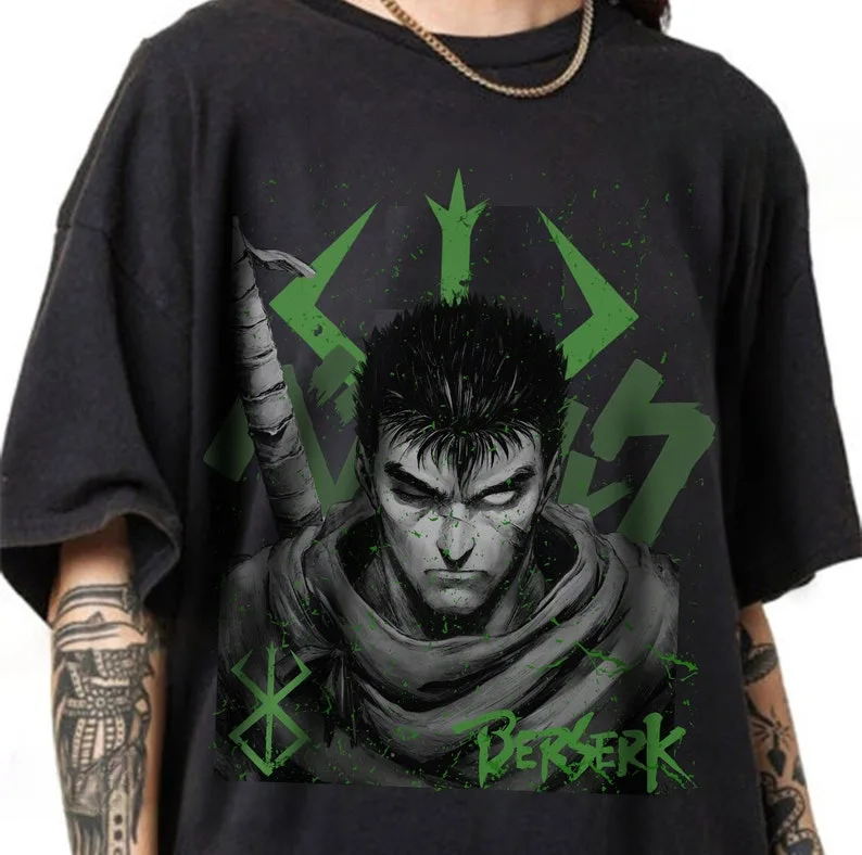 Berserk Anime T-shirt, Inspired Anime Guts Berserk T-shirt Black- Anime Gift