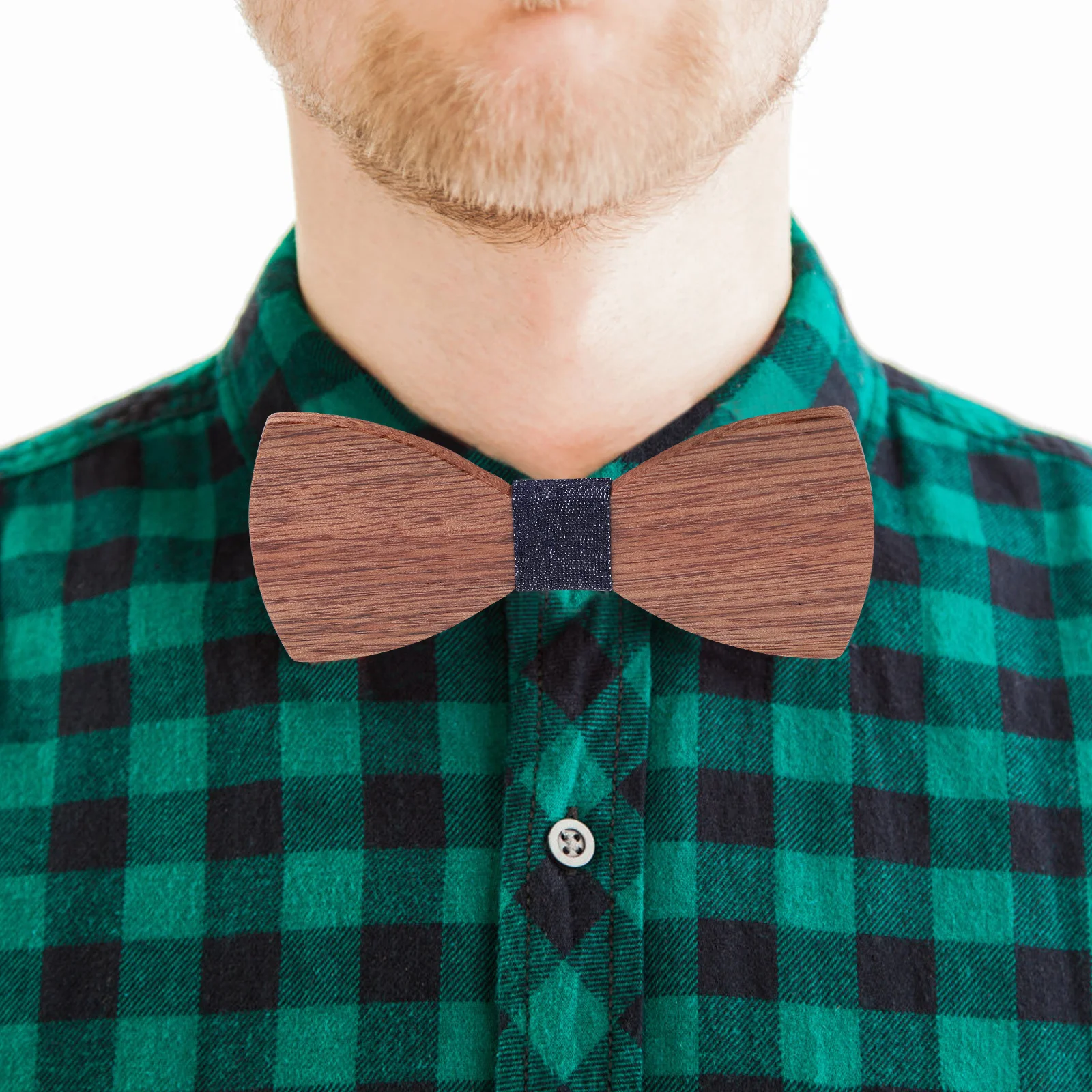 

1Pcs Wooden Bowtie High Quality Adjustable Elastic Band Comfortable for Men Wedding Party Festival Decor Wooden Bow Tie