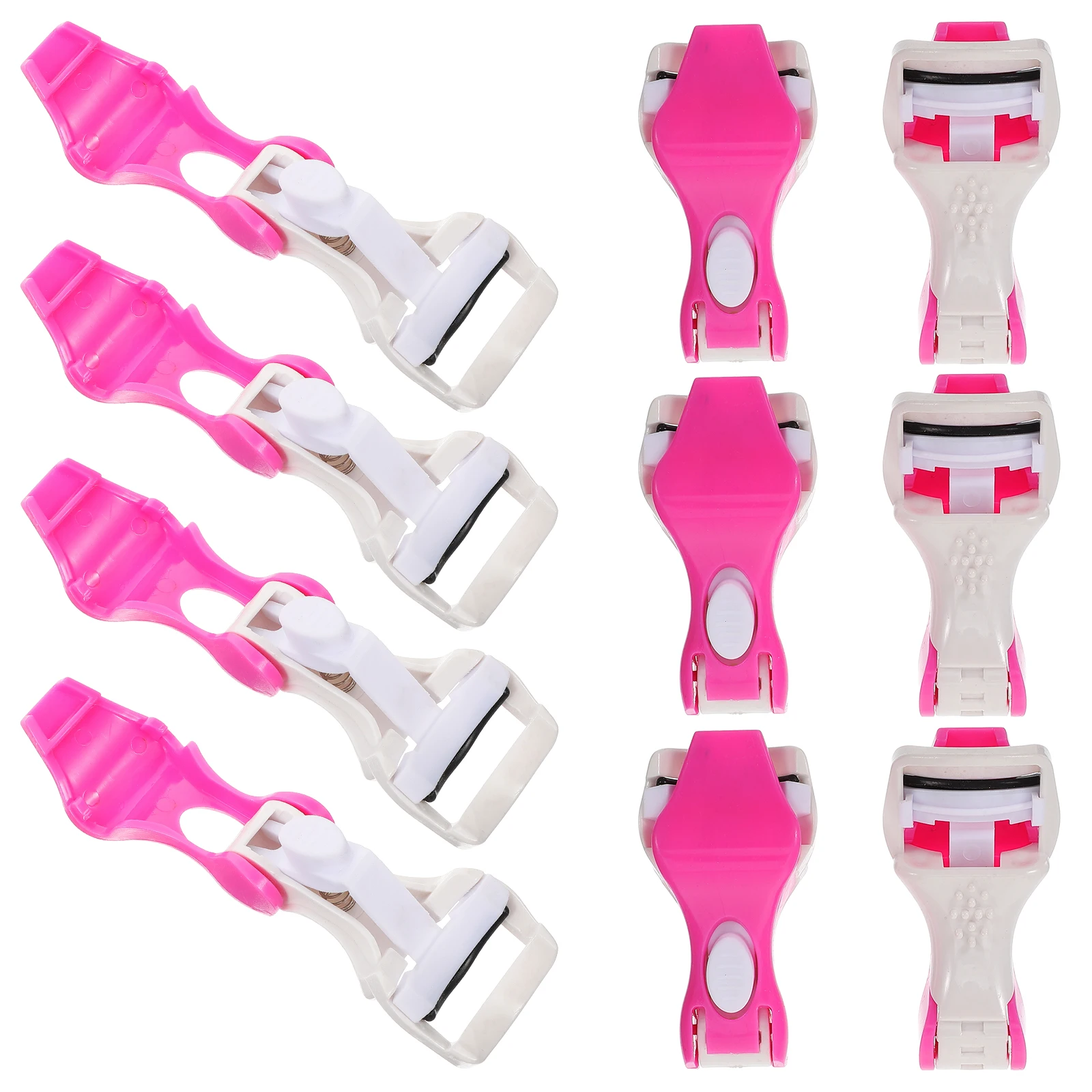 

10pcs Eyelash Curler Manual Pink Portable Wide Angle Double Color Plastic Refills Women eyelash tool curling device makeup