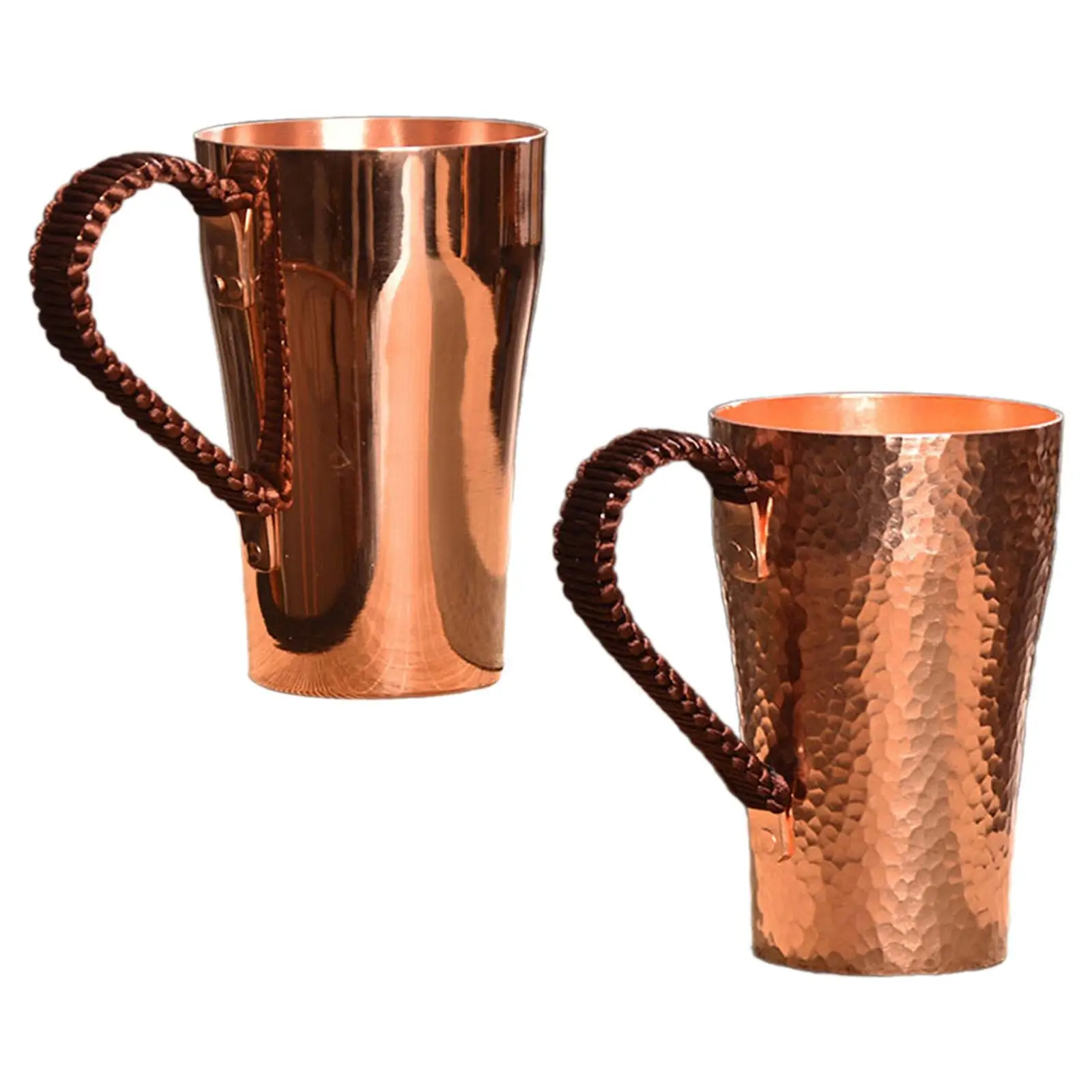 Copper Coffee Mug Handmade Pure Copper Cup Portable 400ml Water Mug Drinkware for Hot and Cold Water Milk Kitchen Restaurant