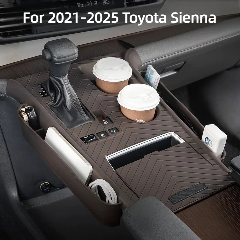 

For 2021-2025 Toyota Sienna Center Console Dashboard Silicone Anti-slip Protective Mat Interior Accessories