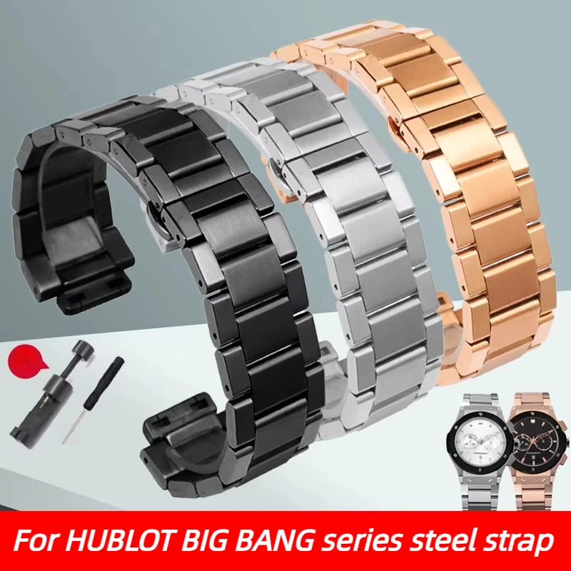 

27x19 23x17 21x13 мм ремешок для часов из нержавеющей стали для HUBLOT BIG BANG classic fusion мужской и женский металлический ремешок для часов браслет-браслет
