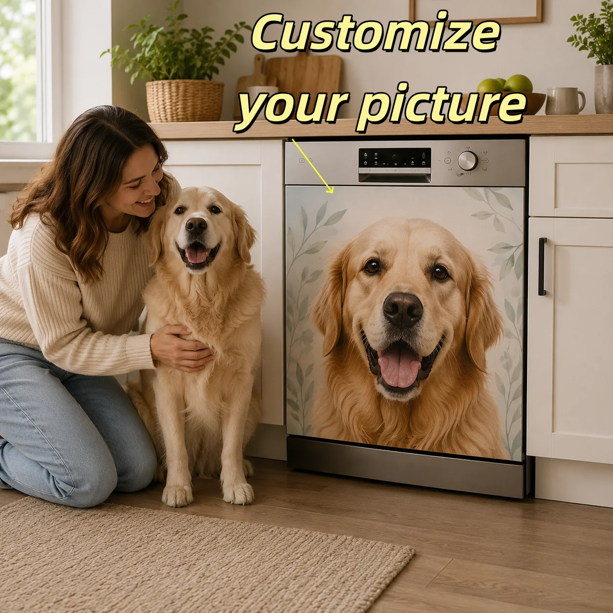 Kitchen Appliances Pictures - Custom Full Picture Dishwasher Cover Sticker