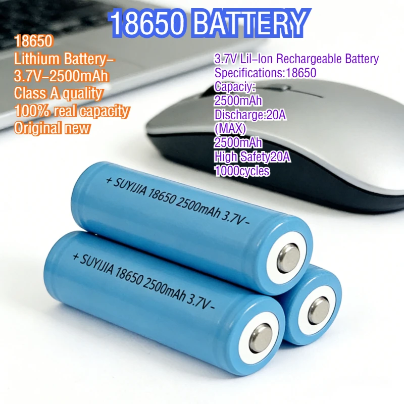 

18650 2500mAh rechargeable battery3.7V lithium-ion batterysuitablefordoorbell flashlight drone lithiumbatteryreplacement battery
