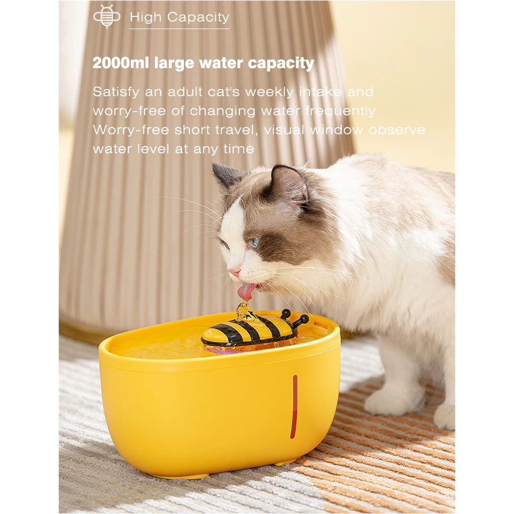 Water Fountain Electric Feeder Compact Size Drink Bowl Safety Removable