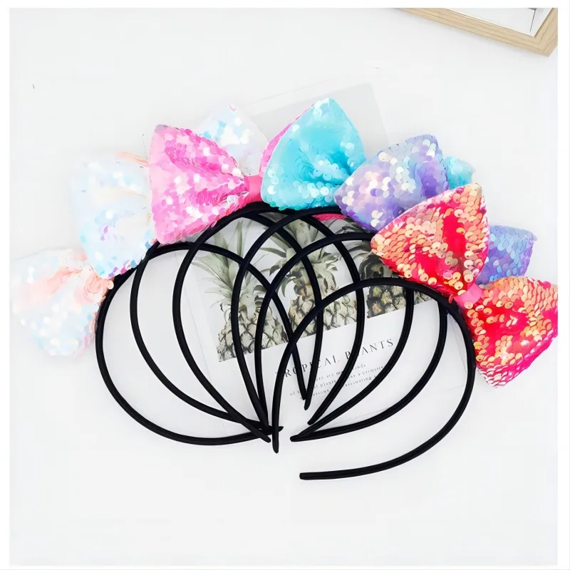 Bow Headband Laser Bow Glitter Hair Band Bow Sequin Hair Accessories for Girls Women School Bridal decoration