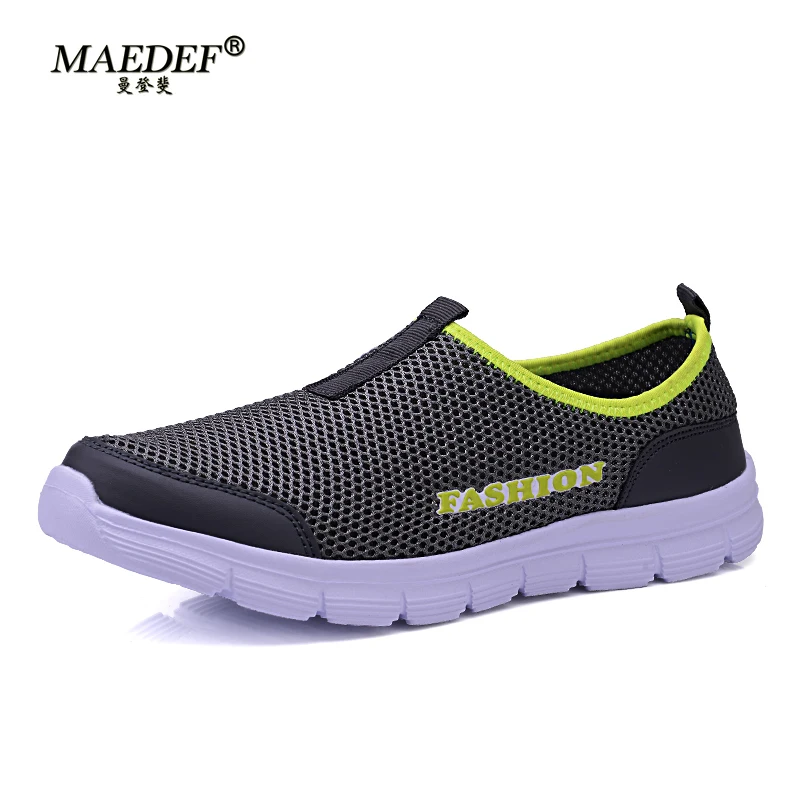 MAEDEF Casual Sneakers Mens Wear-resistant Walking Shoes for Men Anti Slip Tennis Shoe Outdoor Flat Mesh Breathable Male Sneaker