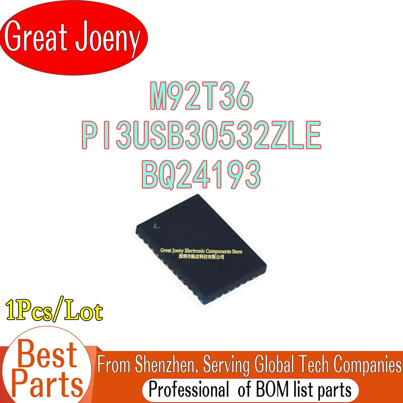 (1piece)100% New M92T36 BQ24193 PI3USB P13USB PI3USB30532ZLE P13USB30532ZLE QFN Chipset Bulk Best Price