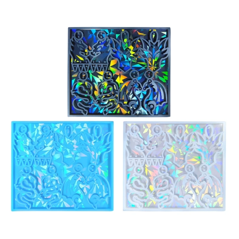 Resin Molds Dragon Silicone Mold for Epoxy Casting DIY Rainbow Light Pendant Decoration Mold Jewelry Tool 37JB