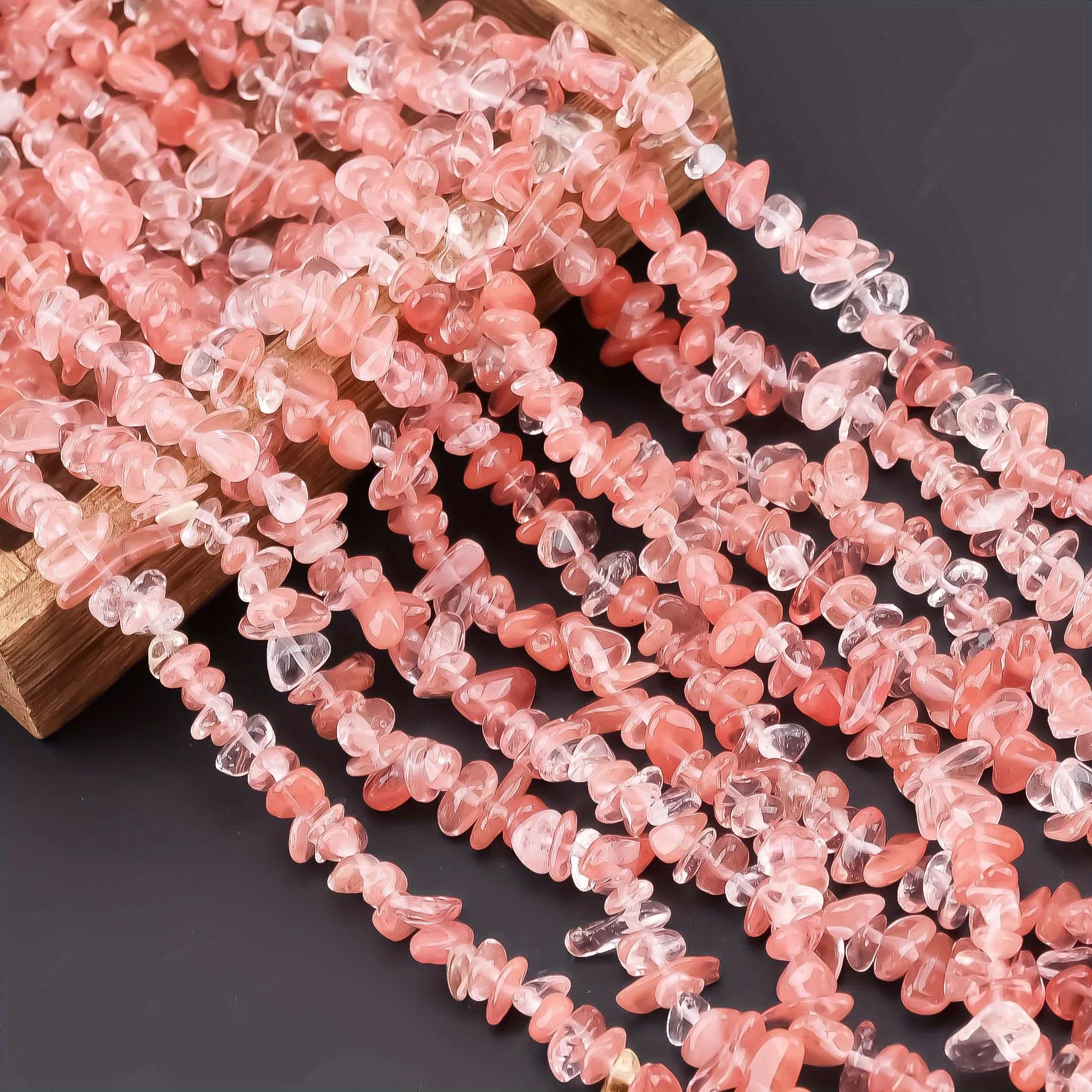 

5-8mm Natural Stone Beads Watermelon red Chips Beads Irregular Agate Gravel Beads Diy Bracelet Necklace For Jewelly Accessories