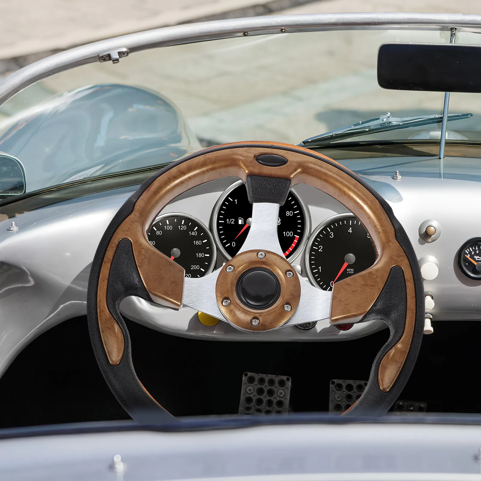 

Racing Modified Steering Wheel for Car Universal Fit PU Aluminum Iron Copper Construction Lightweight Anti-Rust Wear Resistant
