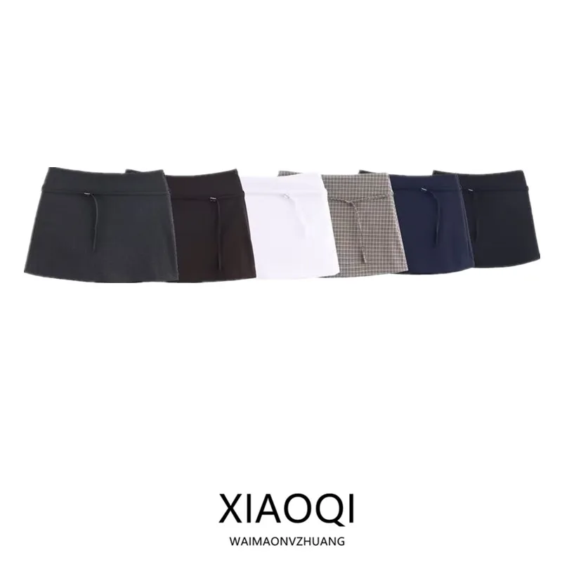 

Women's Faion Slim Fit Belted mid Waist Skirt Pants Autumn New Arrival Versatile Sli A-Line Skirt Casual Wear