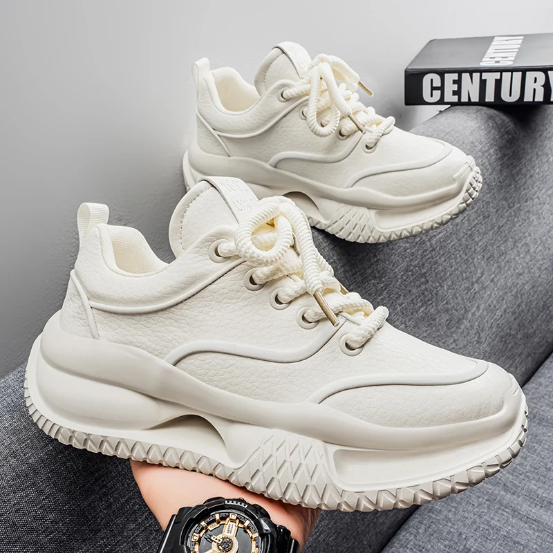 

Sports and leisure shoes, men's shoes, marathon oversized air cushioned shoes, fly woven all season rubber, wear-resistant, anti