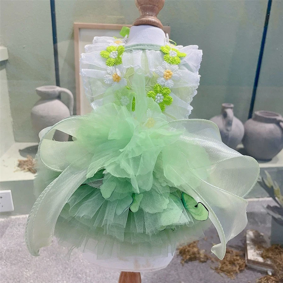 Summer Pet Princess Clothes Pet Dog Dress For Dogs Skirt Summer Dog Wedding York chihuahua poodle For Dogs Skirts Cat Dresses