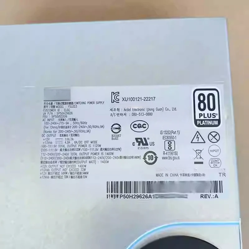 1000W 1400W for Lenovo P5 P7 P8 workstation power supply 5P50V03207 5P50V03206