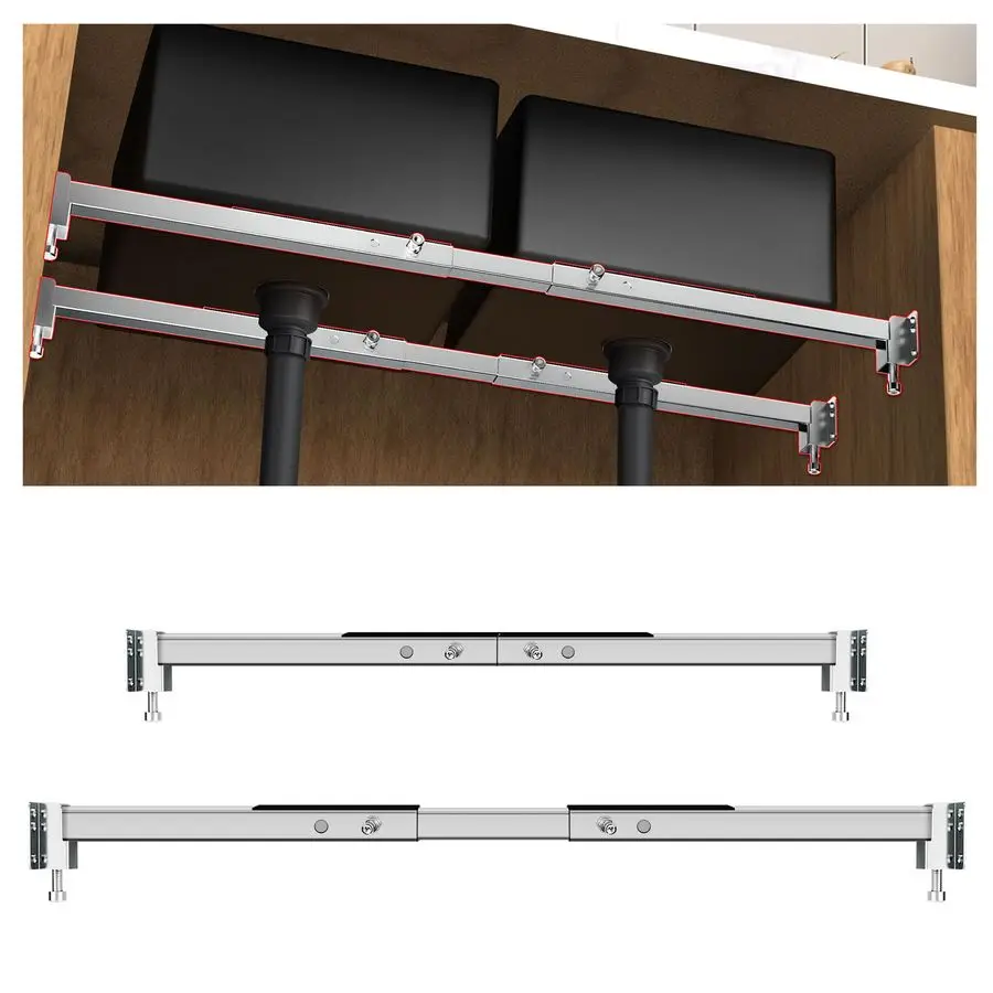 

Undermount Sink Brackets,Adjustable Undermount Sink Support, Stainless Steel Installation Kit for Undermount Kitchen Sink Adjust