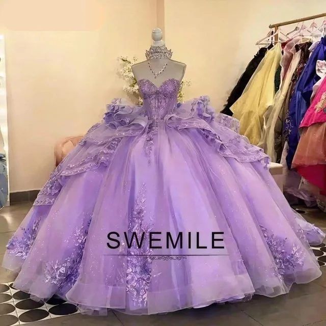 SWEMILE Trendy Sweetheart Quinceanera Dresses for 15 Sleeveless Lace up Tulle Vestidos De 15 Quinceañera 2026 Customized 2 SWEMILE Trendy Sweetheart Quinceanera Dresses for 15 Sleeveless Lace up Tulle Vestidos De 15 Quinceañera 2026 Customized 2