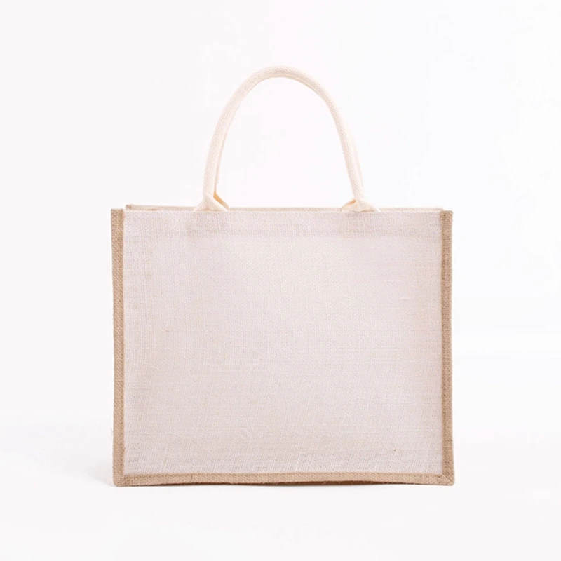 Burlap Tote,Natural Jute Tote Bags with Handles & Laminated Interior,Gift Bags for Wedding Bridesmaid Burlap Bag