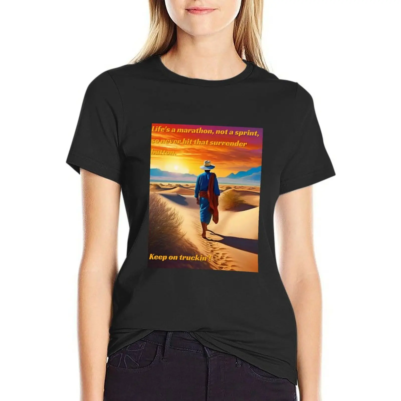 

Life's A Marathon T-Shirt quick-drying graphics cute tops t-shirts for Women pack