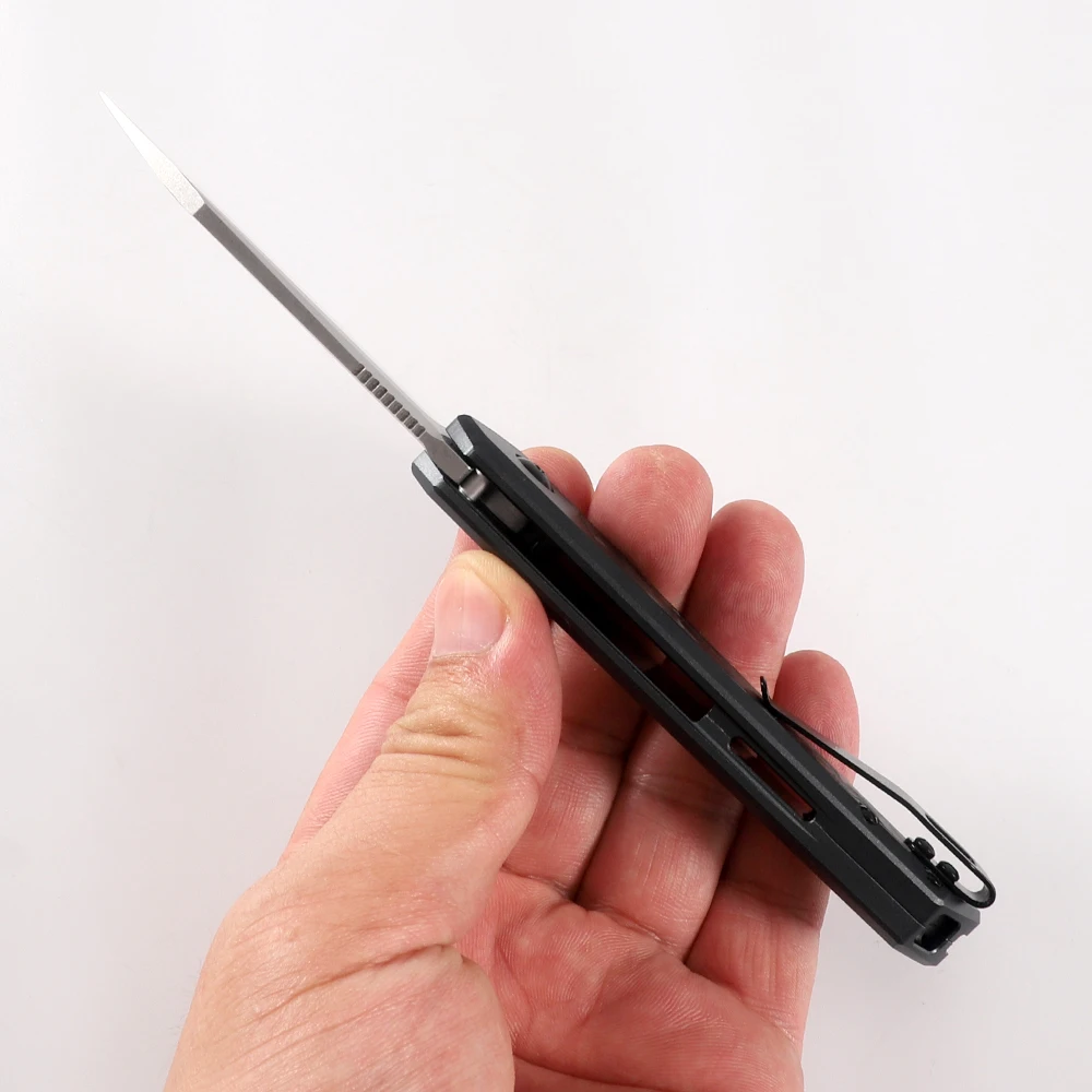 Imagem -05 - Folding Pocket Knife para Ferramenta ao ar Livre Aviação Alumínio Carbon Fiber Handle 8cr13mov Lâmina Exterior 7050