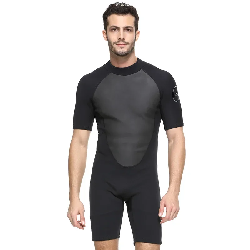 

Short Sleeve Wetsuit Men's Sunscreen Warm Surf Suit Deep Diving Thickened Snorkeling Suit Winter Swimming Swimsuit