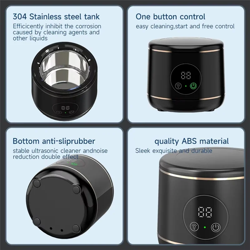 B58B-Uv Ultrasonic Holder Cleaner Ultrasonic Uv Denture Cleaner Black Uv Denture Cleaner US Plug