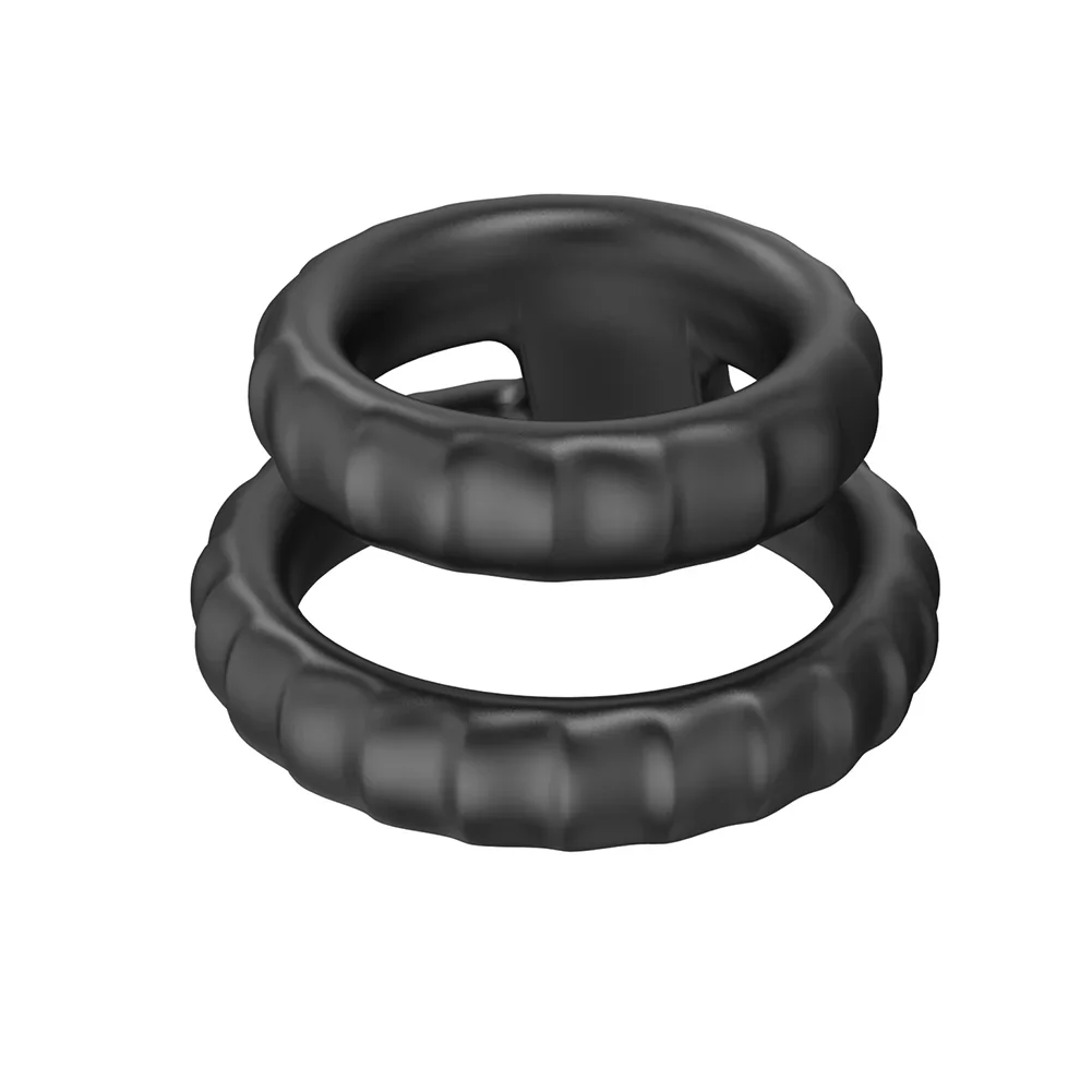 Novo silicone duplo pênis anéis masculino masturbador galo anel sexo brinquedos para homens adulto atraso ejaculação pênis cockring sexo produtos