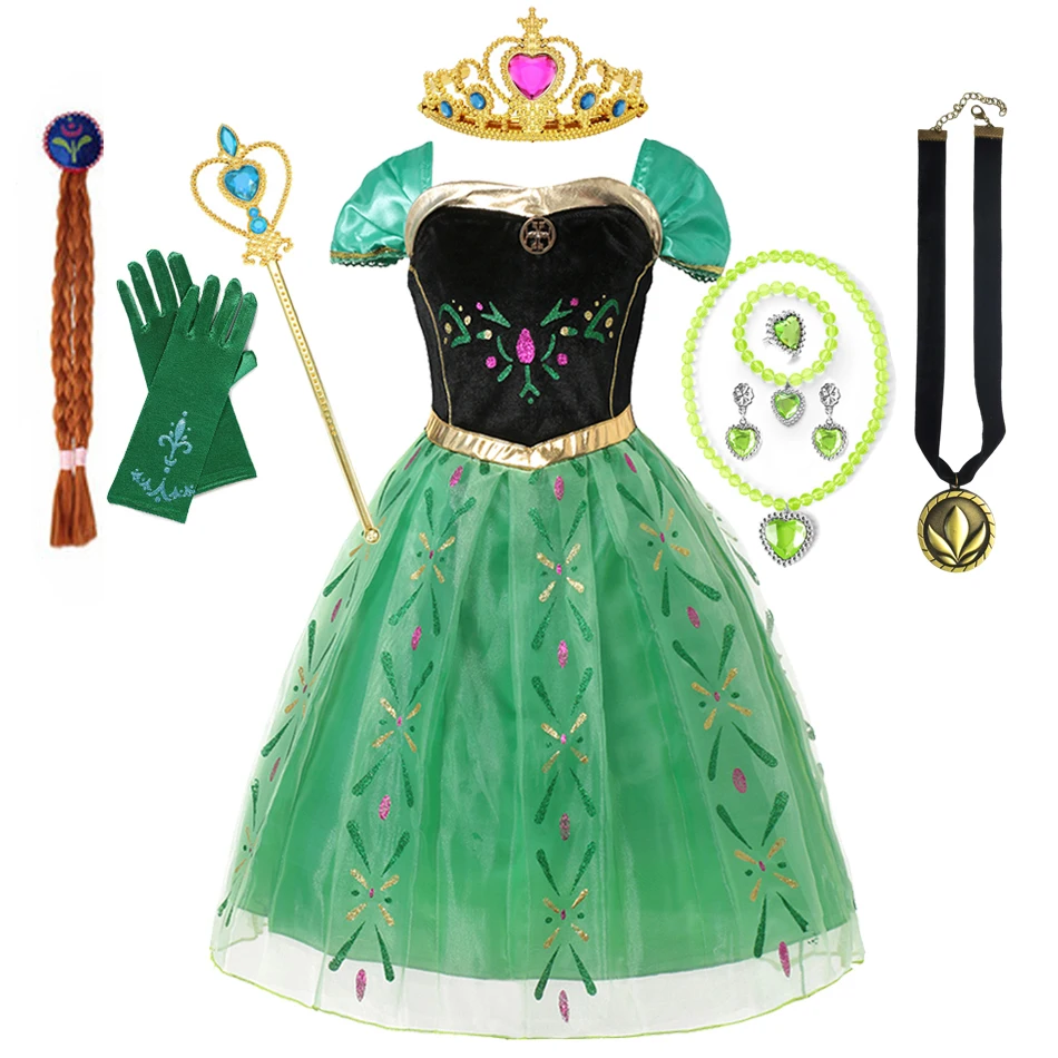 Frozen Elsa Dress for Girls 2-10 Yrs Birthday Role Anna Princess Dress For Kids Halloween Carnival Party Cosplay Girls Costume