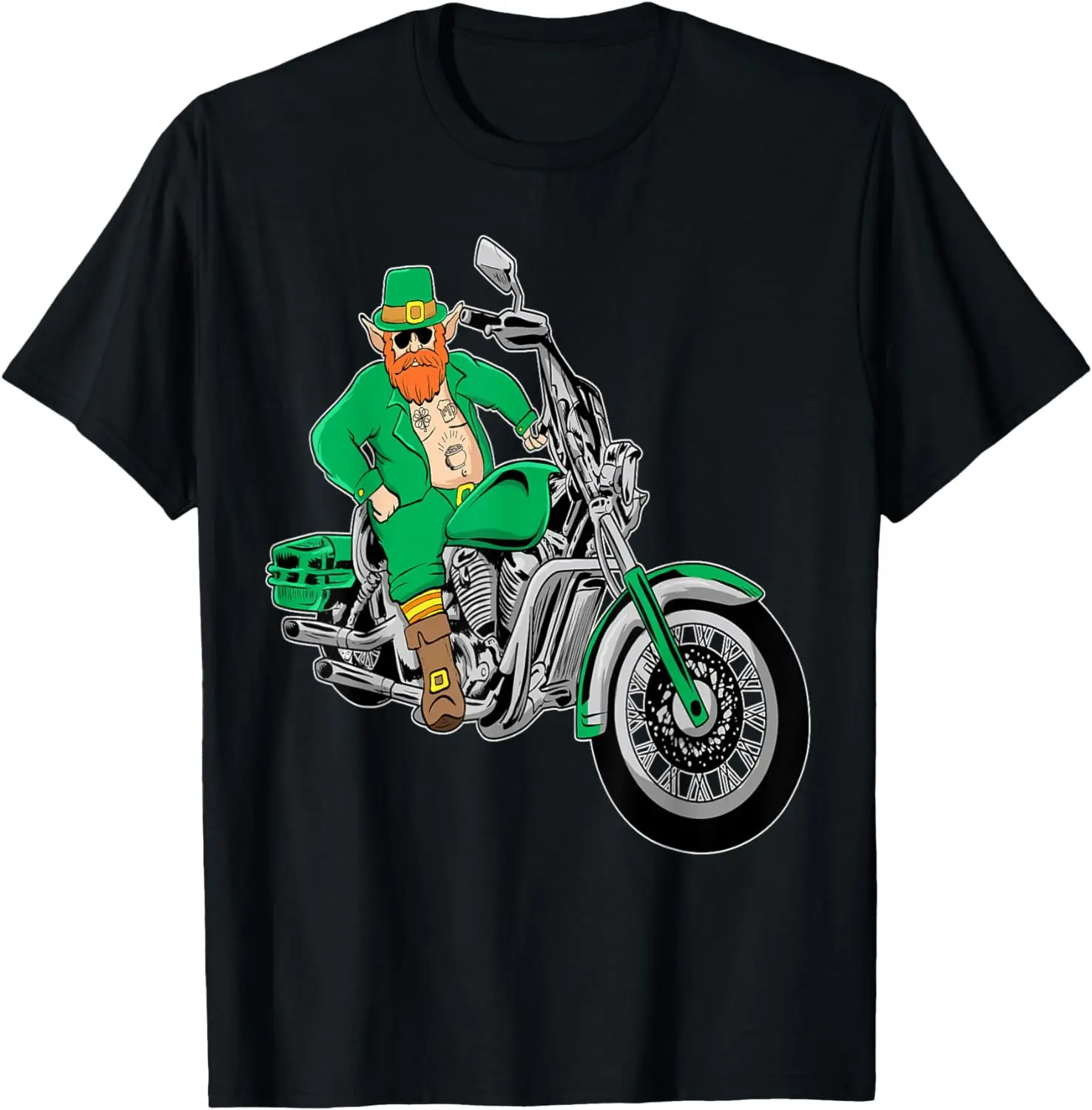 

Irish Motorcycle Biker St Patricks Day Leprechaun Ink T-Shirt