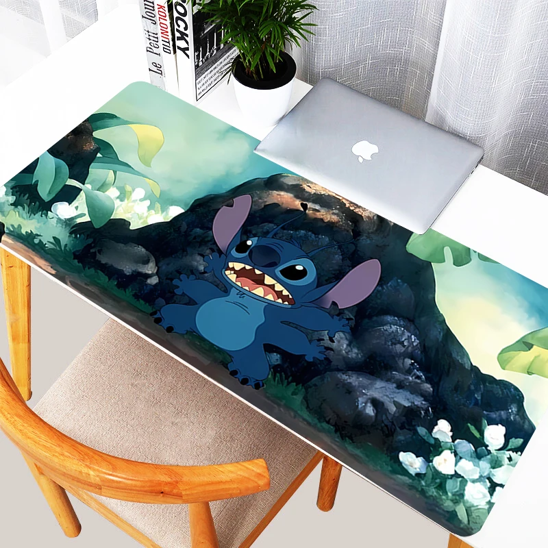 

Computer Mouse Pad Kawaii Stitch Gaming Mousepads Abstract Large MouseMat Gamer XXL Mouse Carpet PC Desk Mat keyboard Pad 90X40