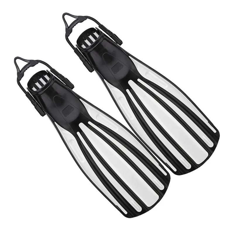 

Four sizes optional large flippers, silicone shoelaces, diamond frog shoes, free diving lung long flippers