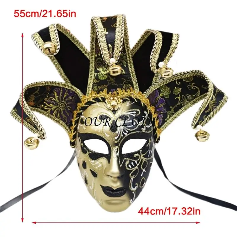 Maskierte Ballmaske mit Bells Maske Comedy Maske für Frauen Masked Ball Prom Y1ac