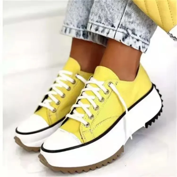 Sneakers Women\'s Vulcanized Shoes Women Summer New Versatile Casual Thick Sole Canvas Shoes Female Women Shoes  Chunky Sneakers