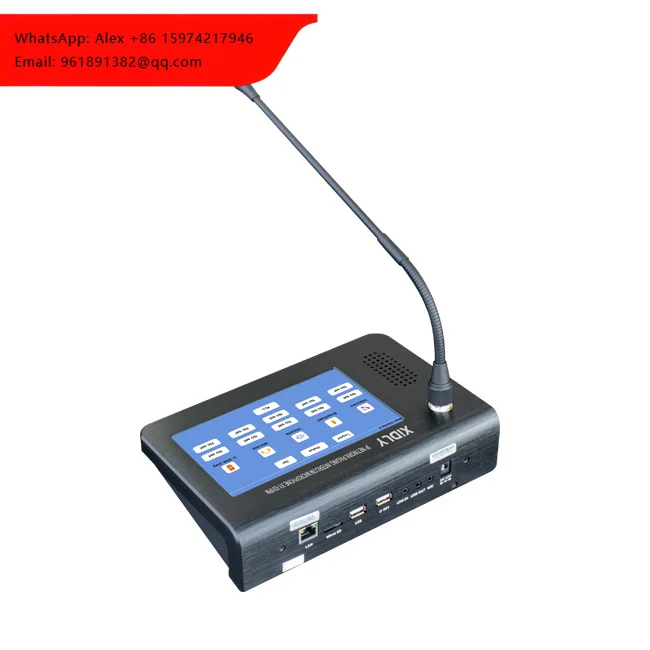 

XIDLY-IP Network Talkback Microphone Public Address Intercom System With 7-inch Touch Screen
