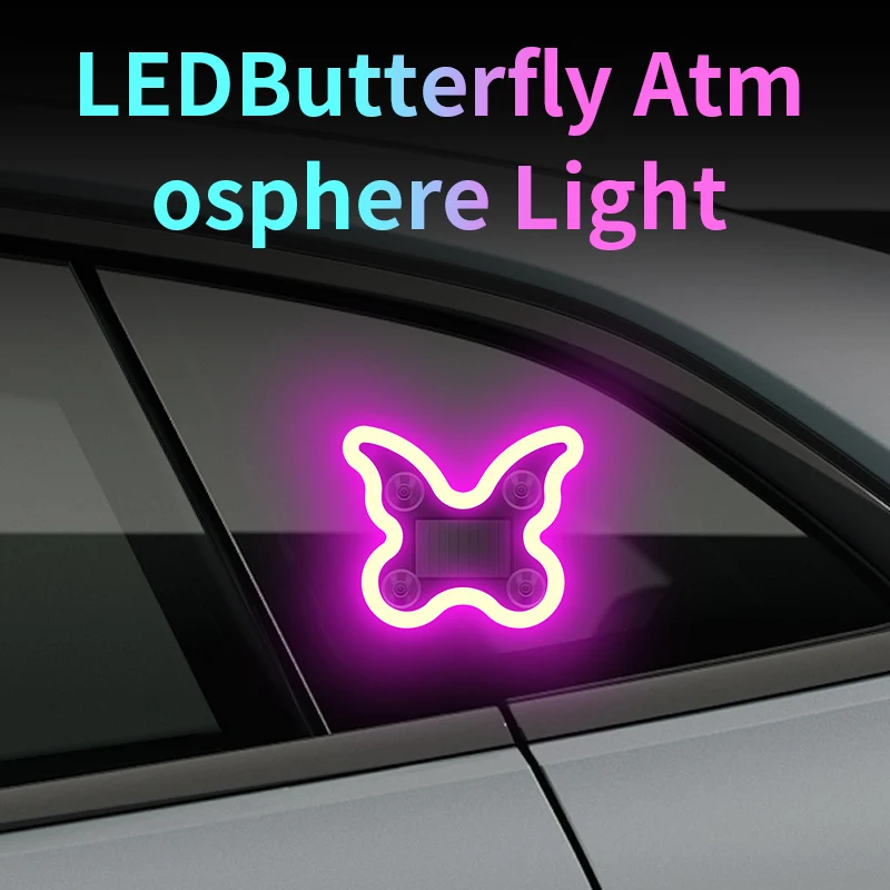 1PC/2PC Car Decorative Lights Triangle window light Car window decorative light Butterfly Decorative Lamp festival gift
