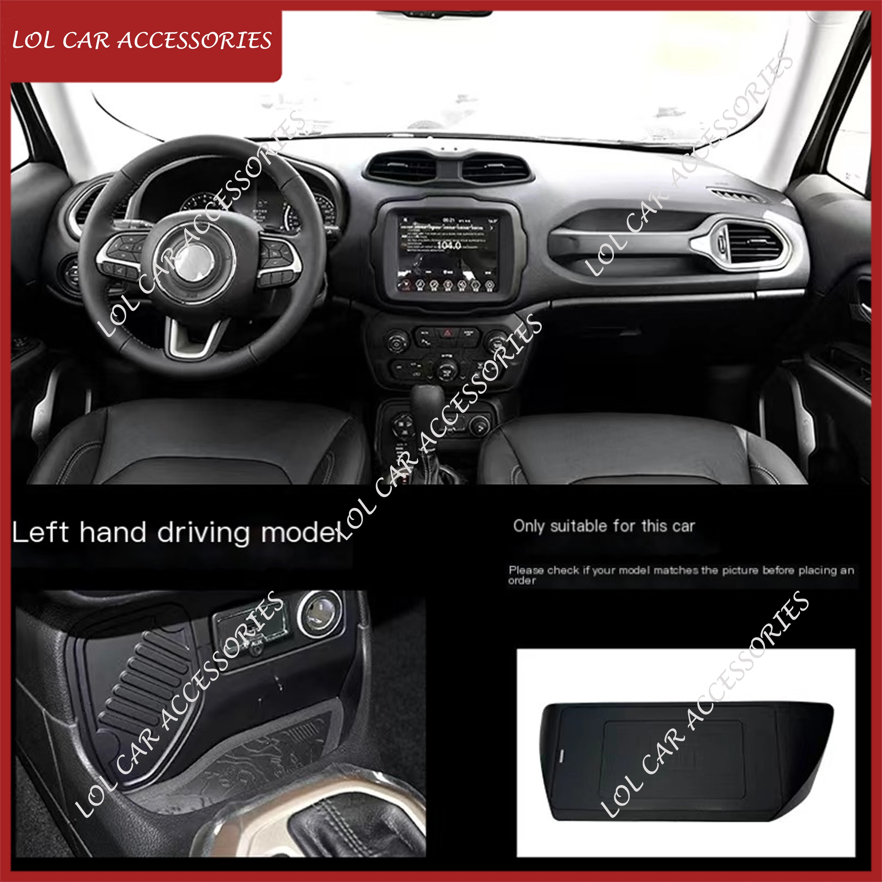 15W Car QI Wireless Charging Panel For Jeep Renegade 2018 Fast Phone Charger Plate Holder