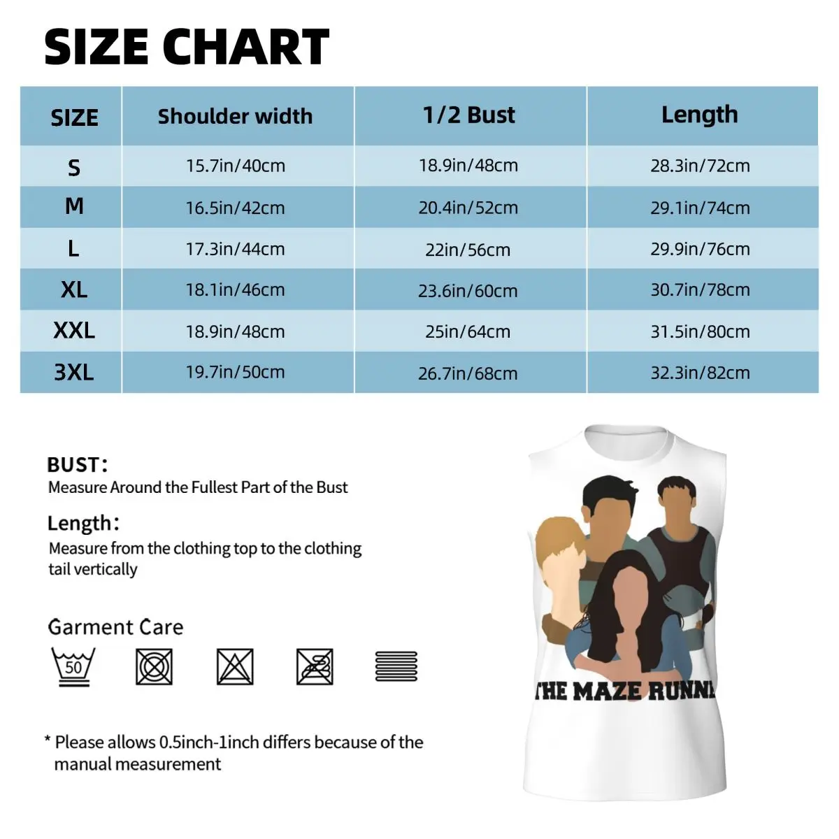 The Maze Runner Men Printed Sleeveless T-shirt Casual Hip Hop Street Style Beach Holiday Tank Tops