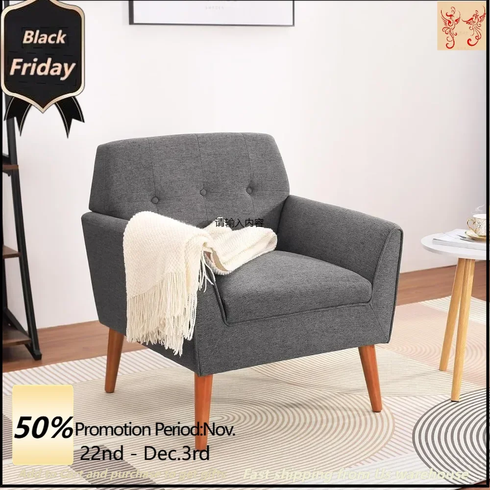 Modern coffee chair, comfortable button-tufted reading armchair Comfortable fabric armchair Bedroom Ideal for small spaces