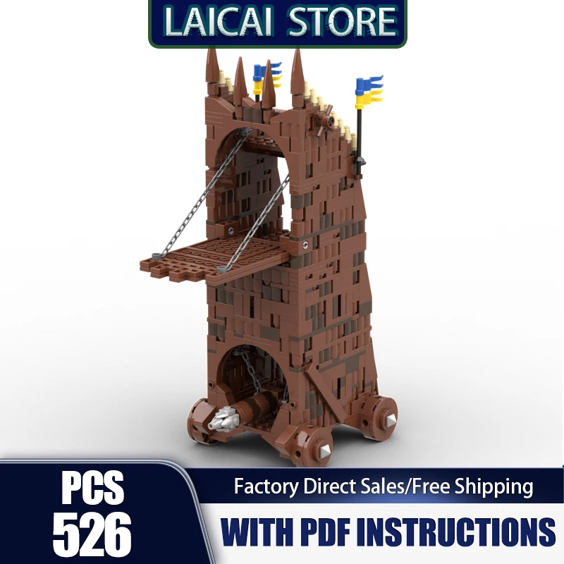 

Moc Building Black Falcons Siege Tower ​​​​​​​Model Technology Gift Construstion Medieval Castle DIY Assembly Holiday Sets Toys