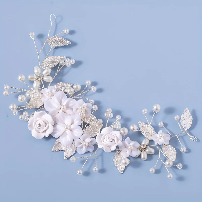 Handmade Leaf Flower Hair Vine Headband Hairband For Women Party Bridal Wedding Hair Accessories Jewelry Vine Headband Hairband