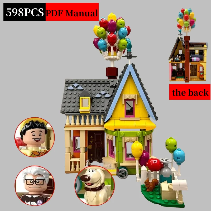 

598 MOC Disney Flying Houses, Journey Around the World 43217 Flying House Building Blocks Assembly, Children's DIY Toy Gifts