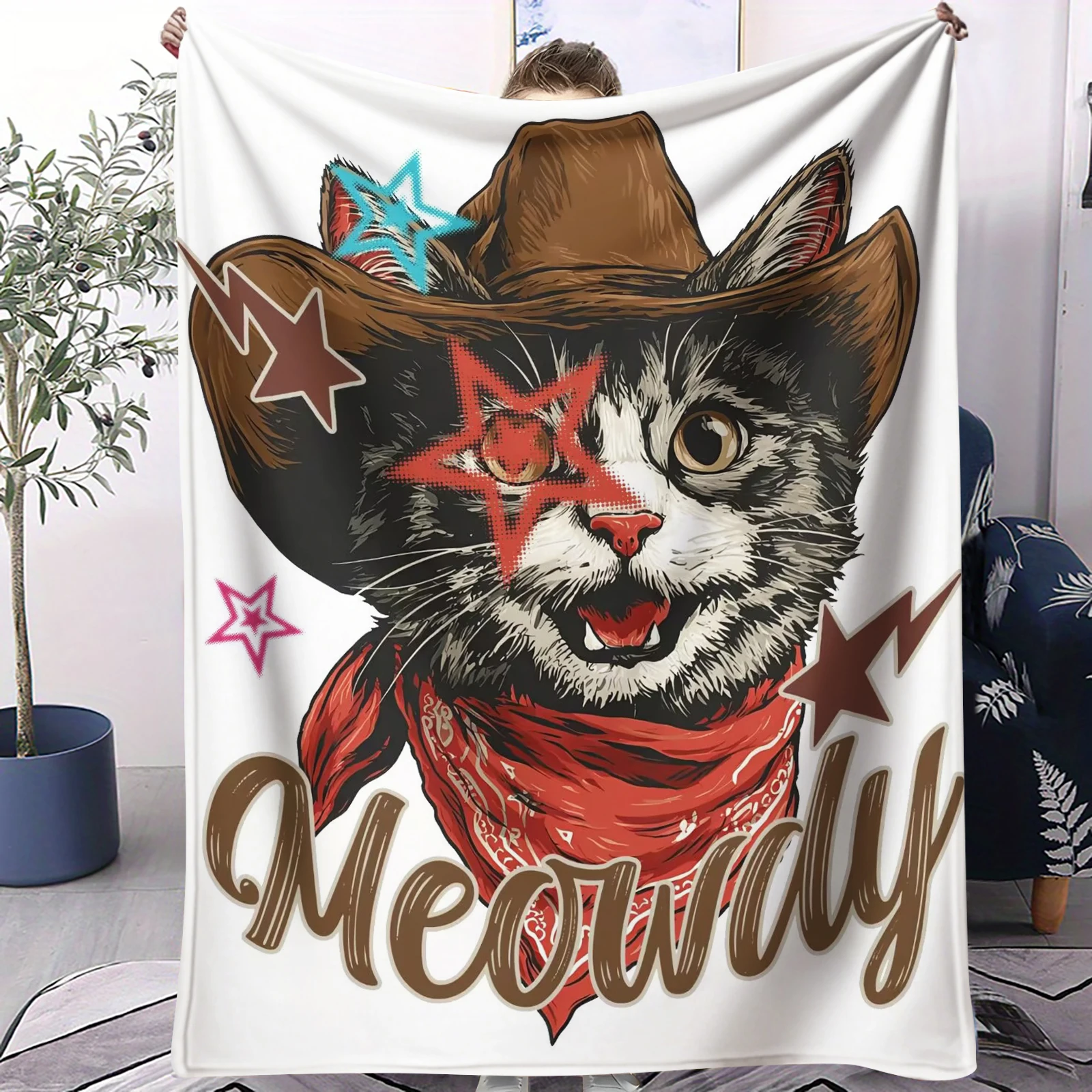 

Kawaii джинсовое одеяло с принтом кота, диван, зимние пушистые мягкие одеяла для кровати, украшение для дома, спальни, детские рождественские подарки