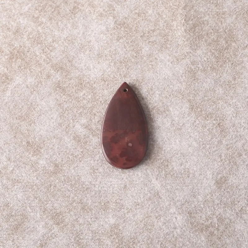 

Natural Chohua Jasper Teardrop Pendant Polished Earthy Red-Brown Gemstone with Subtle Speckles for Artisanal Jewelry Making