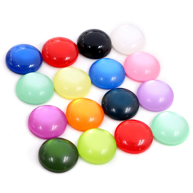 New Fashion 40pcs 8 10 12mm Mix Colors Cat's eye Series Flat back Resin Cabochons Jewelry Accessories Wholesale Supplies